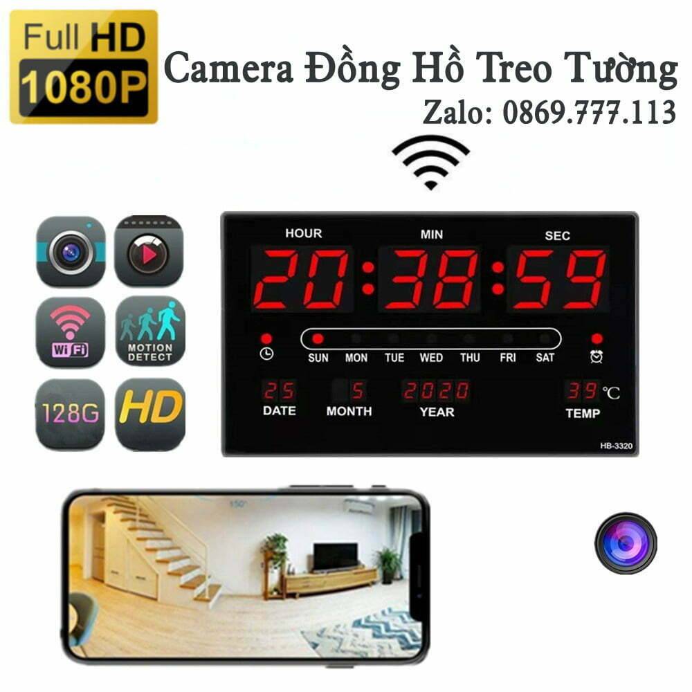 Camera ngụy trang đồng hồ treo tường 2022